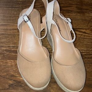 Lane Bryant Tan Espadrille Wedge Sandals